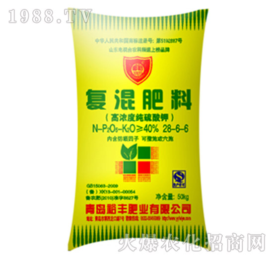 高濃度純硫酸鉀復混肥料28-6-6-裕豐
