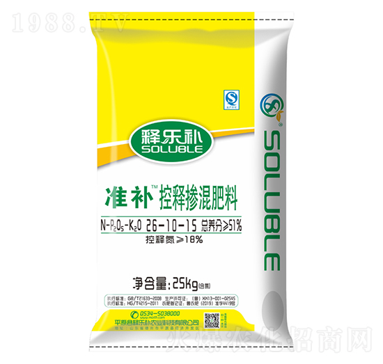 玉米專用控釋摻混肥料26-10-15-釋樂補-茂施