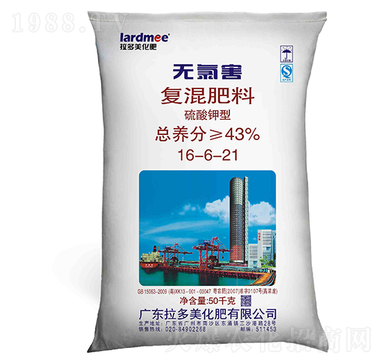 硫酸鉀型無氯害復混肥料16-6-21-拉多美