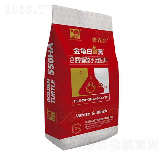 含腐植酸水溶肥料15-5-20-金龜白+黑-深藍生物