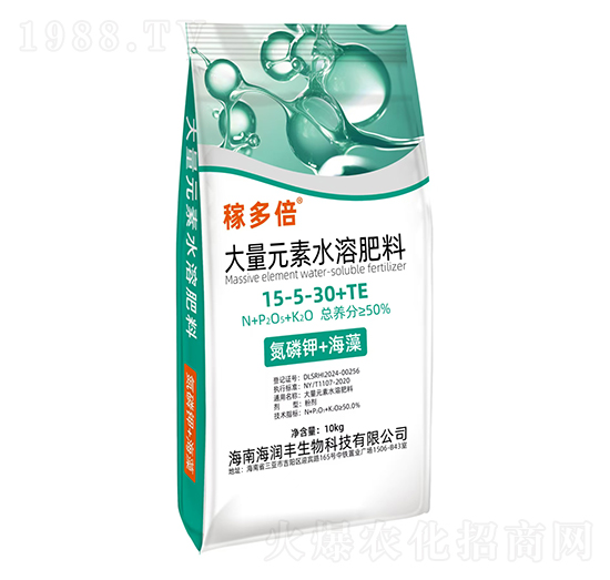大量元素水溶肥料15-5-30+TE-稼多倍-海潤(rùn)豐
